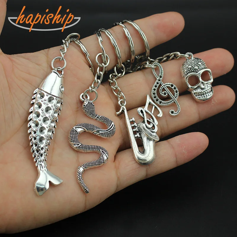 Hapiship Женская/Мужская мода ручной работы винтажные серебряные конские ключи