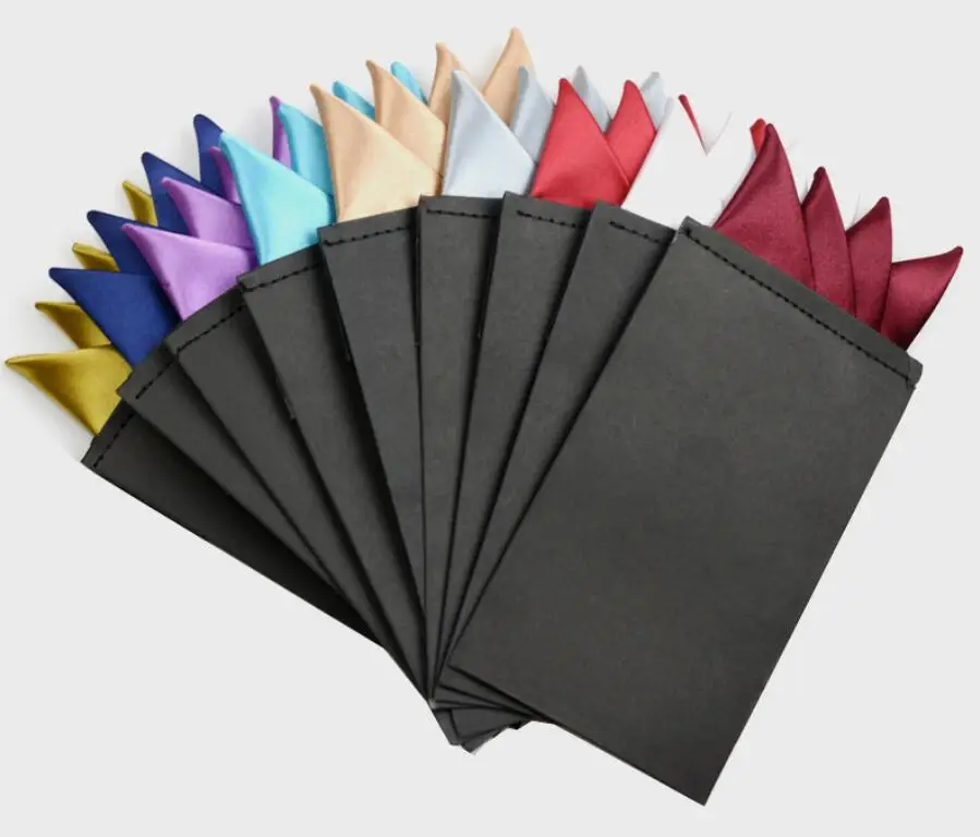 Мужские предварительно сложенные карманные квадратные одноцветные носовые