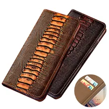 Ostrich Claw Grain Genuine Leather Magnetic Phone Bag For Meizu 16th Plus/Meizu 16th Phone Holster Card Slot Holder Funda Capa