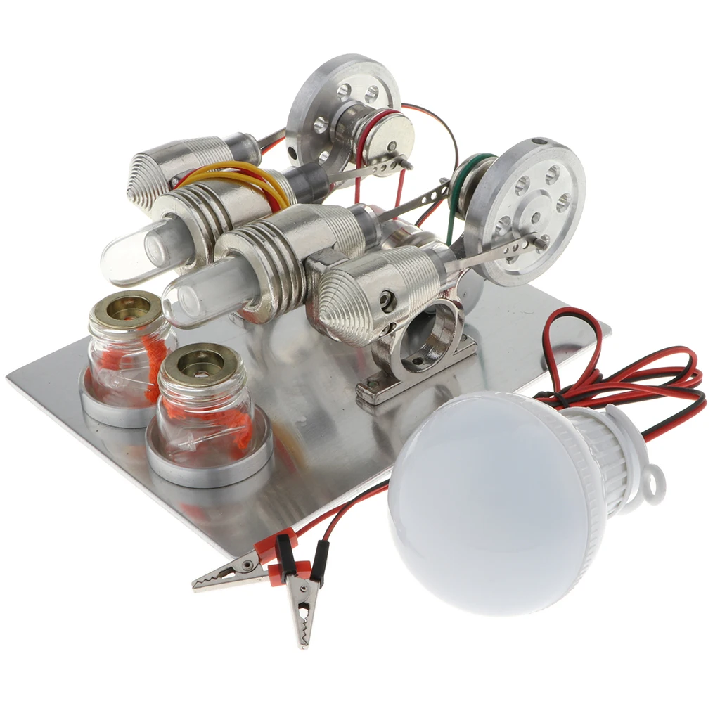 Двигатель для смесителя горячим воздухом (параллельный двойной цилиндр)