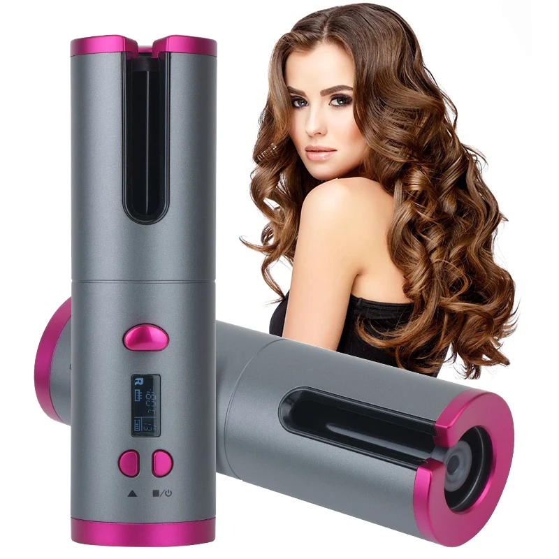 

Wireless Automatic Curling Iron Ceramic Curling Iron Wave Pliers Wave Beach Curling Iron USB Rechargeable LCD Display
