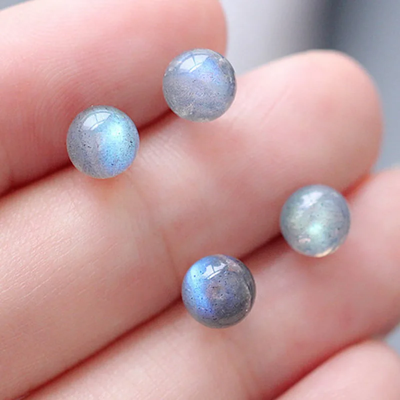 1 пара 6 мм серьги гвоздики из натурального камня Хрустальные кварцевые круглые