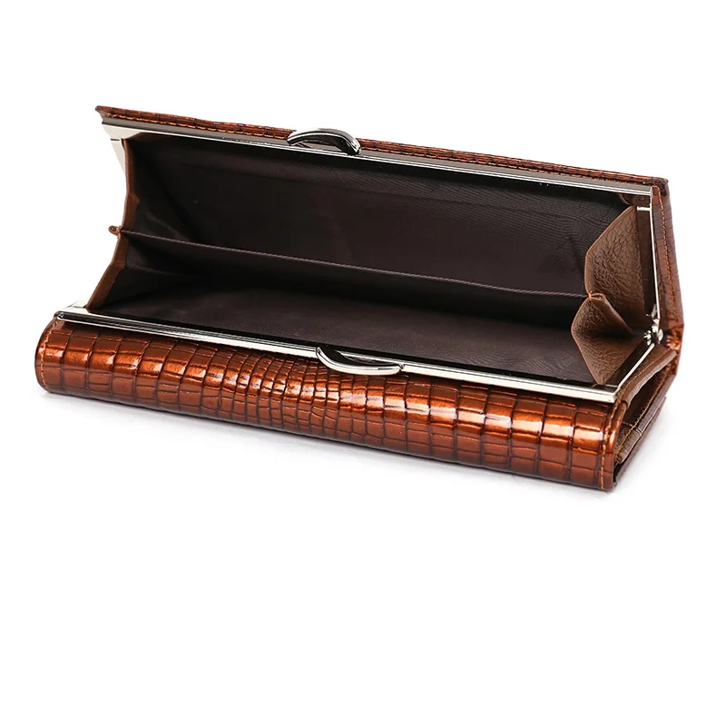 Удлиненный женский кошелек из натуральной воловьей кожи роскошный брендовый