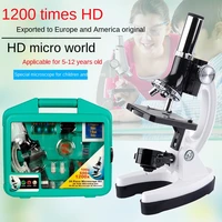 1200 times large eyepiece with light source high definition high power microscope childrens educational experimental equipment