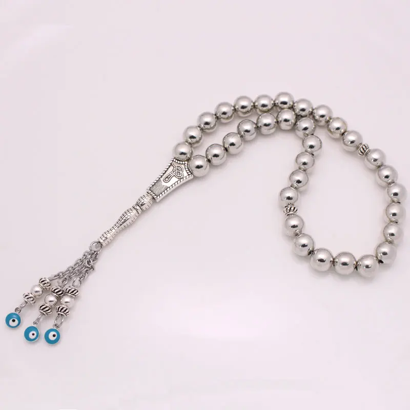 Фото Нержавеющая сталь оттоманскотурецкого молитва 33 синий Бусы tasbih браслеты мусульманский тасбих четки оптом по низкой цене №1