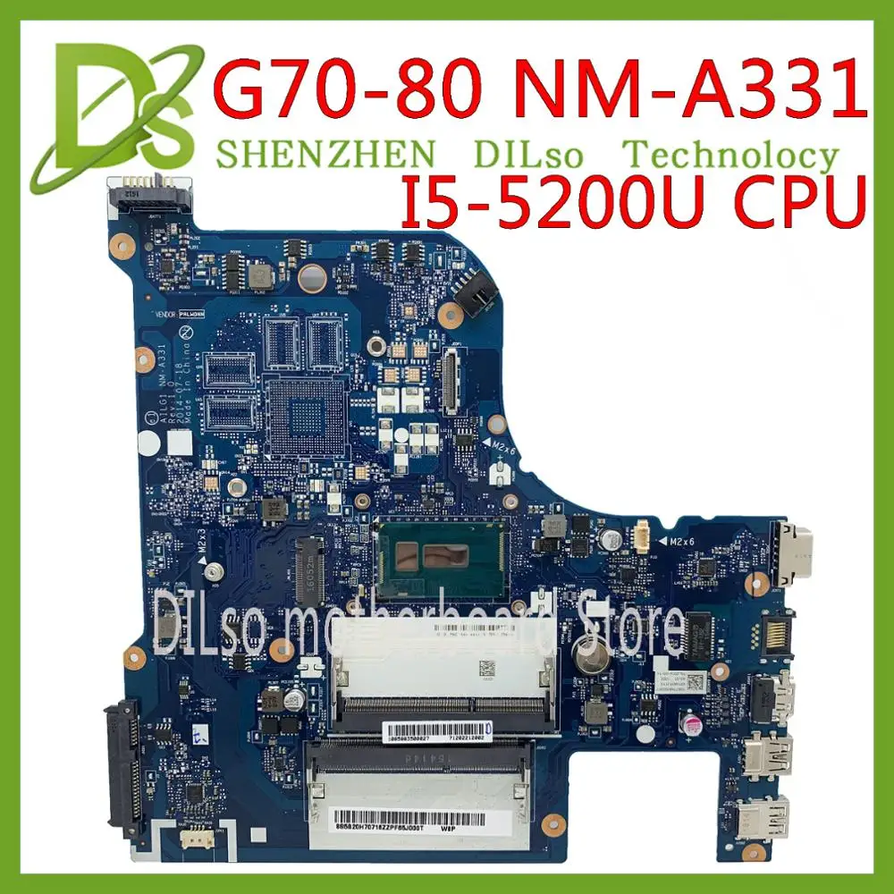 Günstig KEFU NM-A331 Motherboard Für Lenovo G70-80 B70-80 Z70-80 Z70-70 Motherboard AILG NM-A331 I5-5200U CPU Test 100% Arbeit Original