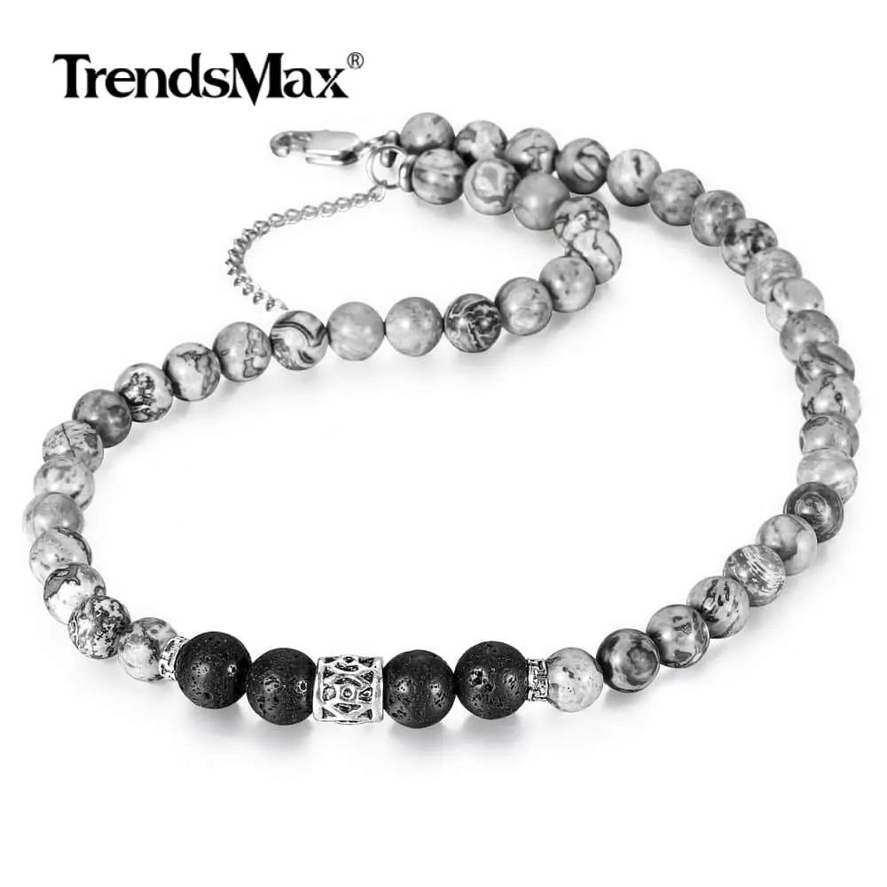 Ожерелье чокер с искусственными камнями и бусинами для мужчин женщин