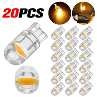 20pcs t10 led cob amber wedge car interior dome map reading light bulb w5w 168 194 yellow ice blue red green car accessories