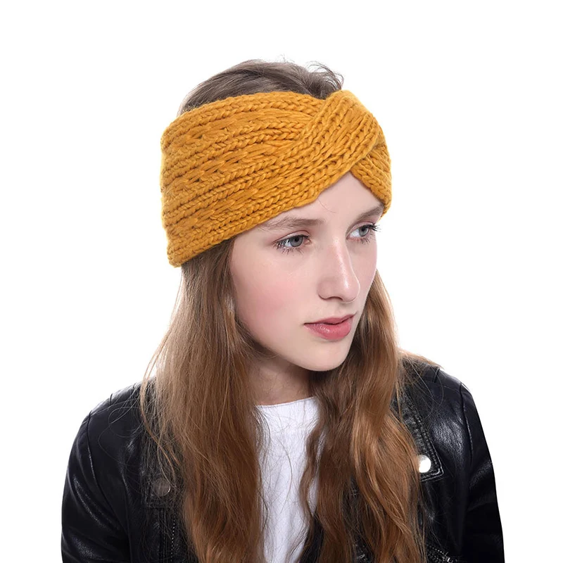 2020 зимние теплые уха вязаная повязка на голову тюрбан женские сапожки Женские