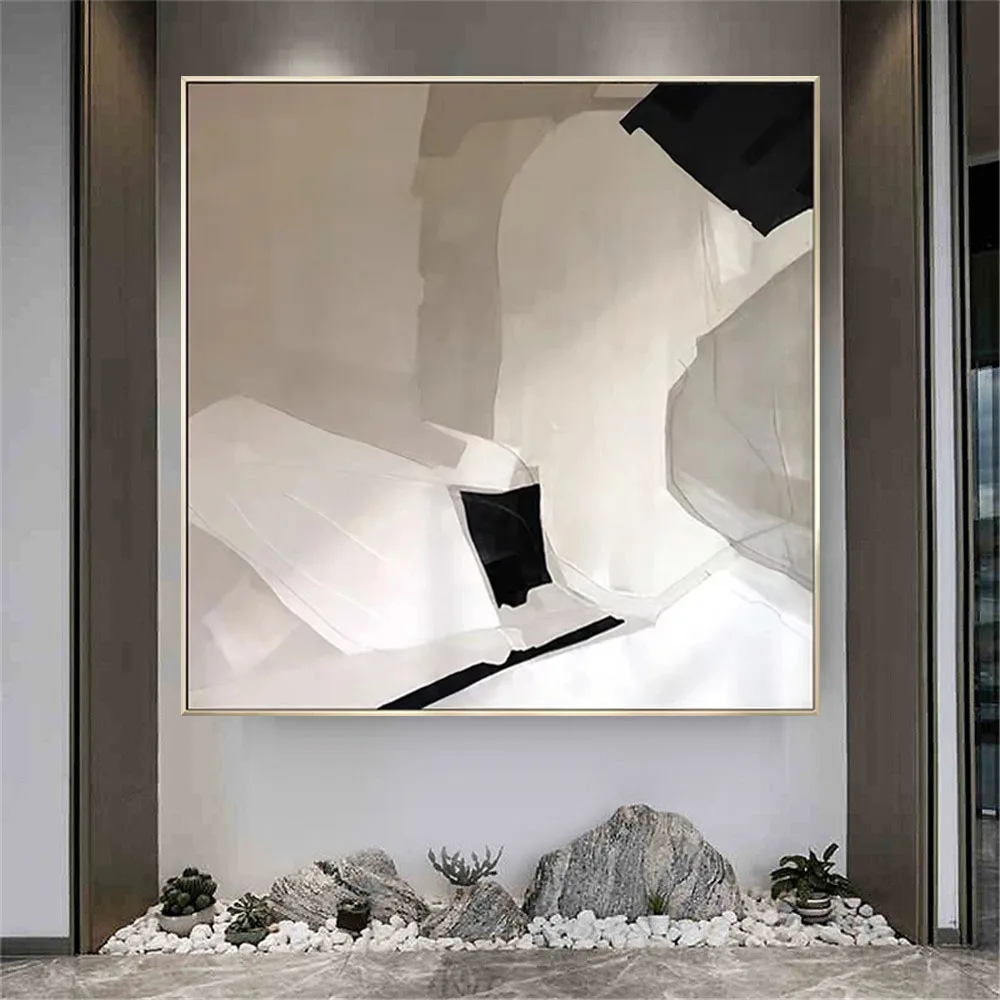 100% ручная роспись абстрактная линия цветок картина маслом на холсте настенный