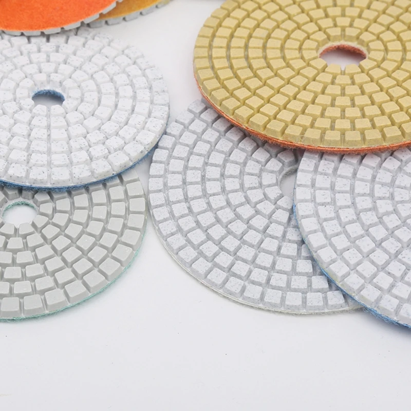 

8/9pcs Diamond Polishing Pads 4 Inch Wet/Dry Set for Concrete Granite Stone Buffing Concrete Marble Grinding Discs