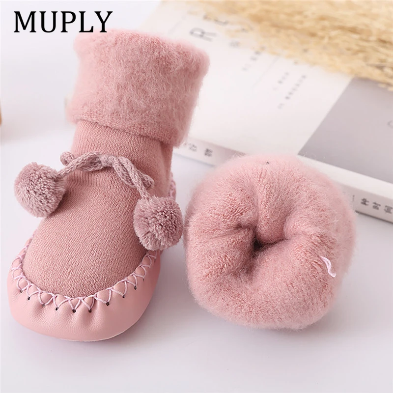 Зимние детские носки для девочки мальчика Детские хлопковые гетры Нескользящие |