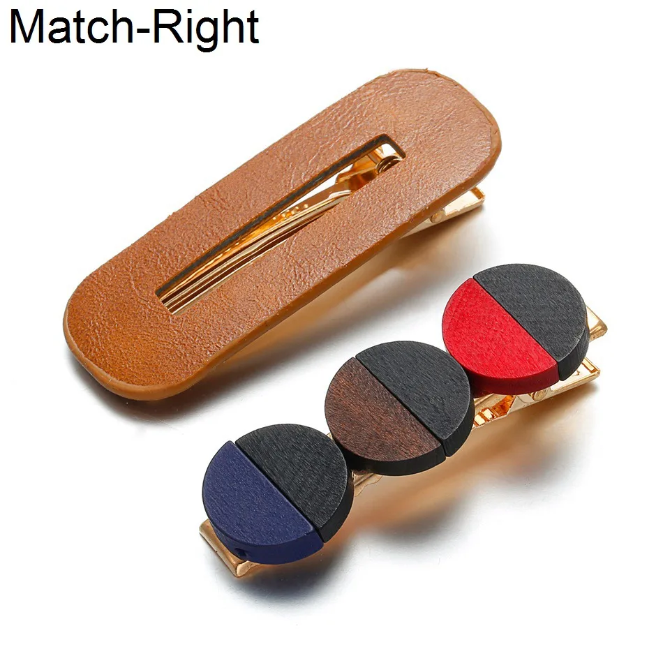 Подходящая правая заколка для волос кожаная волос/заколка женщин винтажная