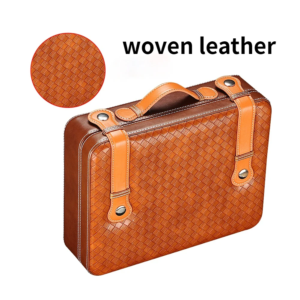 

Cedar Wood Cigar Humidor Portable Suitcase Style Travel Cigar Case Hygrometer Humidifier Humidor Cigar Box