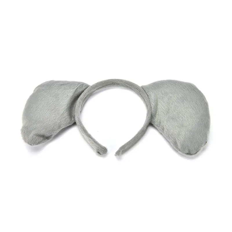 

Child Adult Animal Costume Set Large Elephant Ears Headband Bow Ties Long Tail Halloween Party Favors Cosplay Kit Birthday 24BC