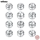 Бисер WOSTU из стерлингового серебра 925 пробы, 12 Созвездие Овна, с фианитами, подходит для оригинальных браслетов сделай сам, для изготовления ювелирных изделий