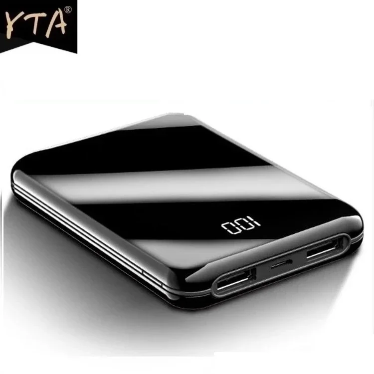 

20000mAh Power Bank Mini Mirror Screen Digital Display Portable Phone Battery Ultra-thin Power Bank For iphone 5 6 8 x