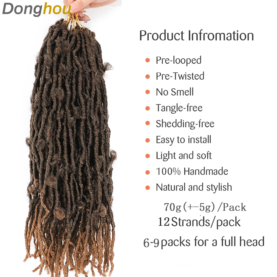 Эффектом деграде (переход от темного к бабочка Locs накладные волосы на крючке