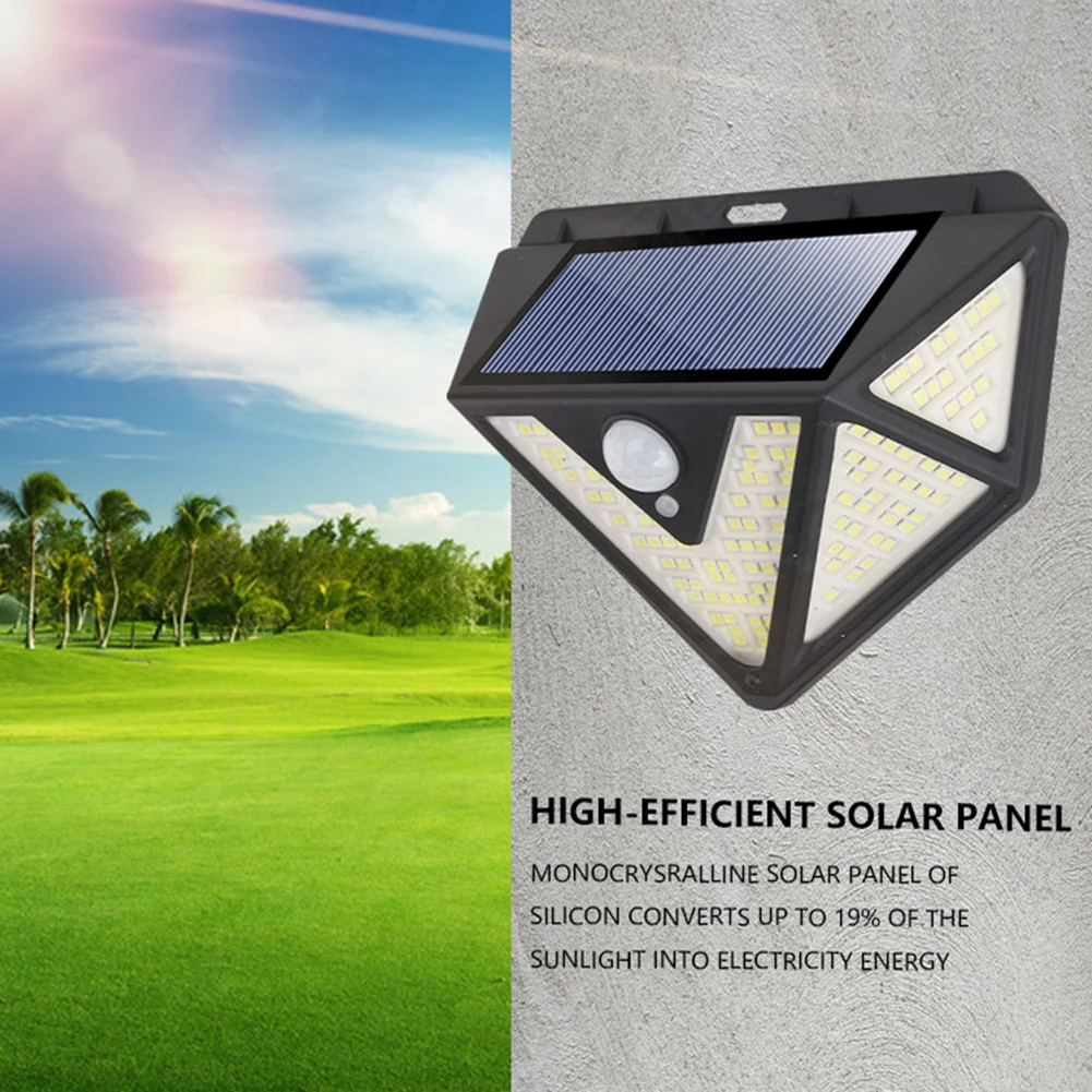 

166LED Solar Light PIR Motion Sensor Waterproof Yard Path Lamp Porch Wall Light Solar Power LED Waterproof Easy Installation