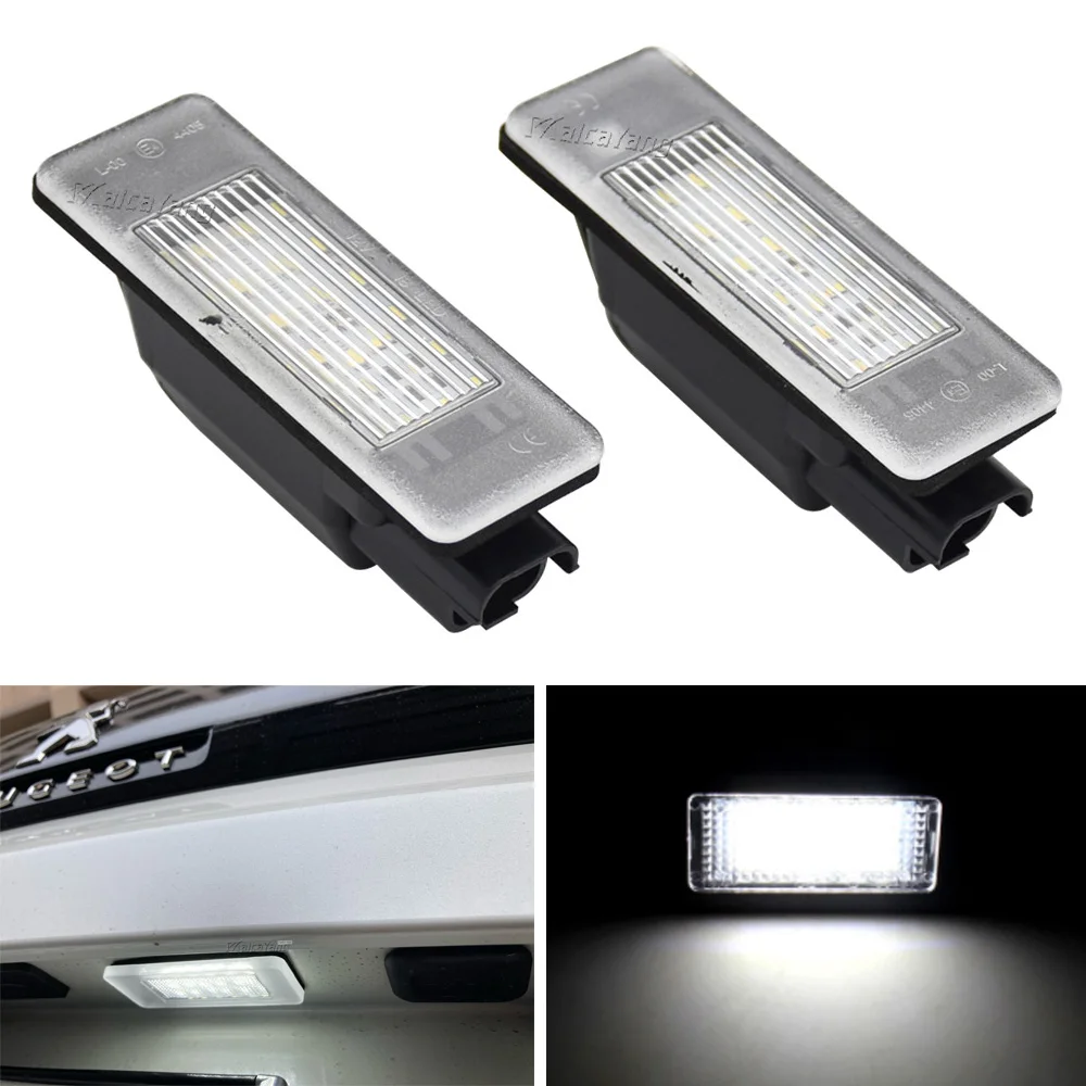 

2Pcs Canbus Led Number Lamp 12V License Plate Light For Peugeot 206 207 306 307 308 406 407 5008 Partner 3008 607 106 1007 12V