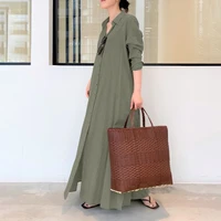 casual shirt cotten linen dress maxi abaya hijab cardigan kimono muslim long robe mubarak vestidos ramadan islamic djellaba