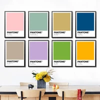 pantone color wall art home decor wall poster pink yellow green blue grey red modern canvas painting for living room home decor