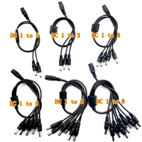 dc power jack 5 5x2 1mm dc power cable 1 female to 234568 male plug splitter adapter for security cctv camera and led strip