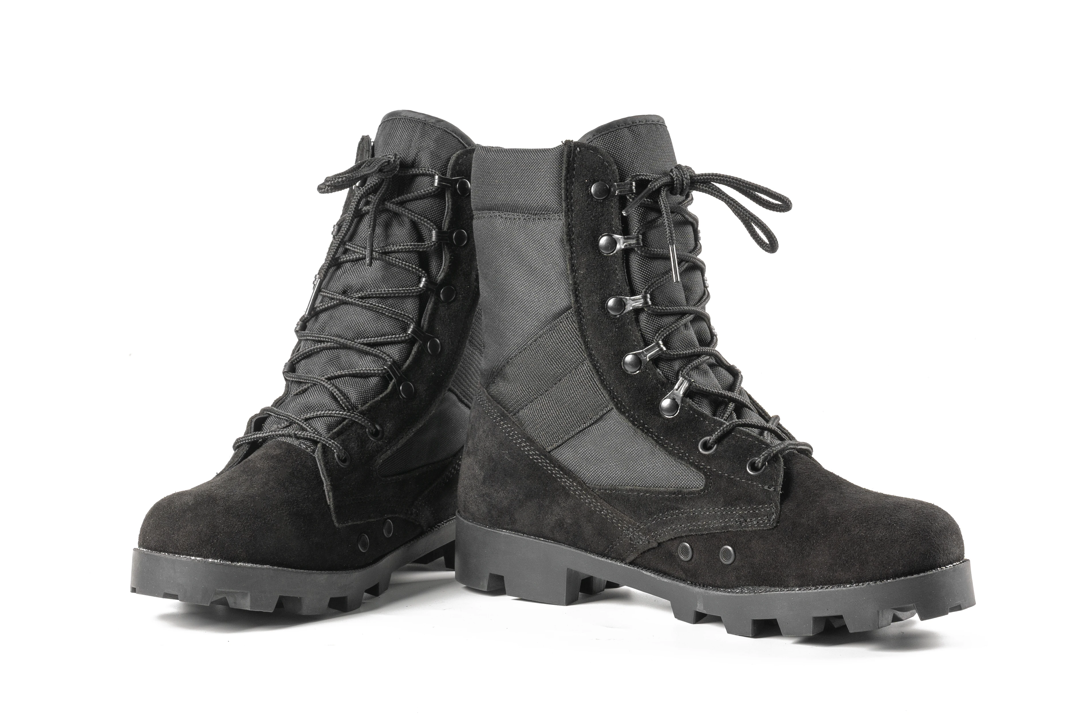 Черные армейские тактические военные ботинки из коровьей замши и кожи |