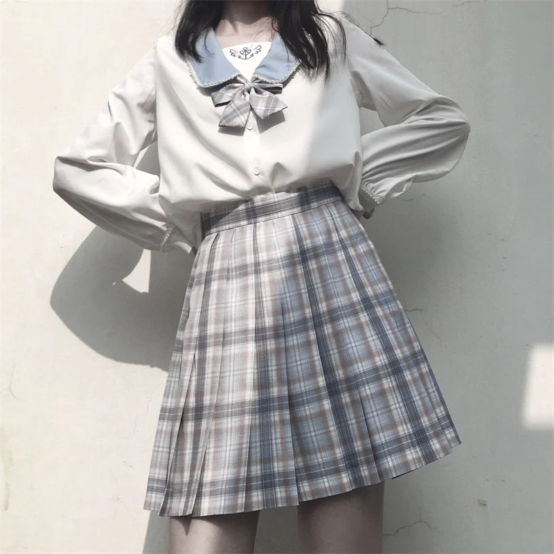 Женский студенческий комплект Kawaii JK в японском стиле весна-осень 2020 белая блузка