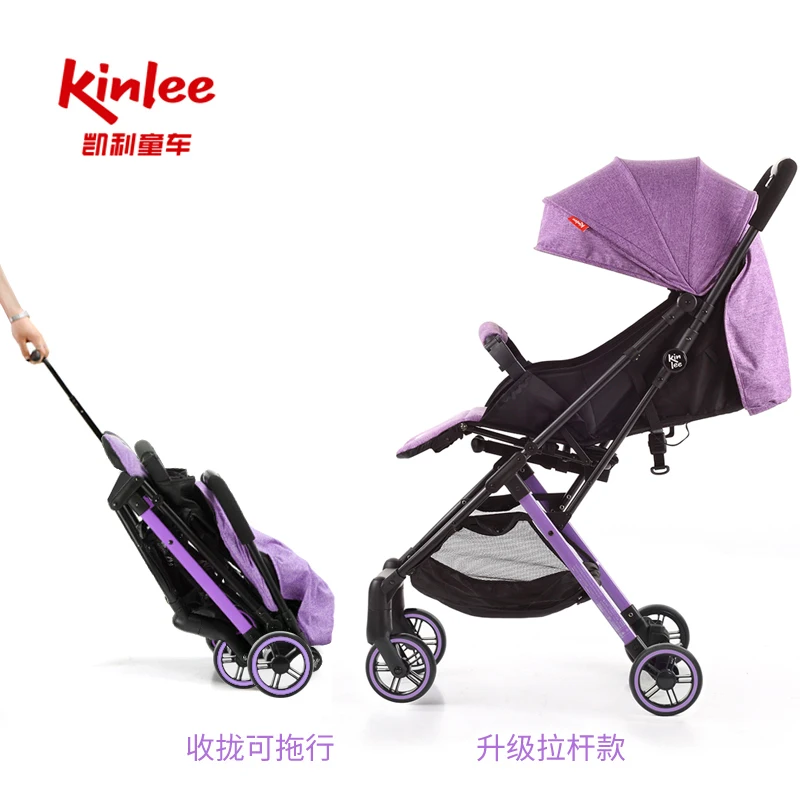 Purple 6,5 кг красивый пейзаж для детей коляска 3 в 1 легкая амортизация Горячая мама розовая переносная Роскошная прогулочная коляска - Цвет: Purple