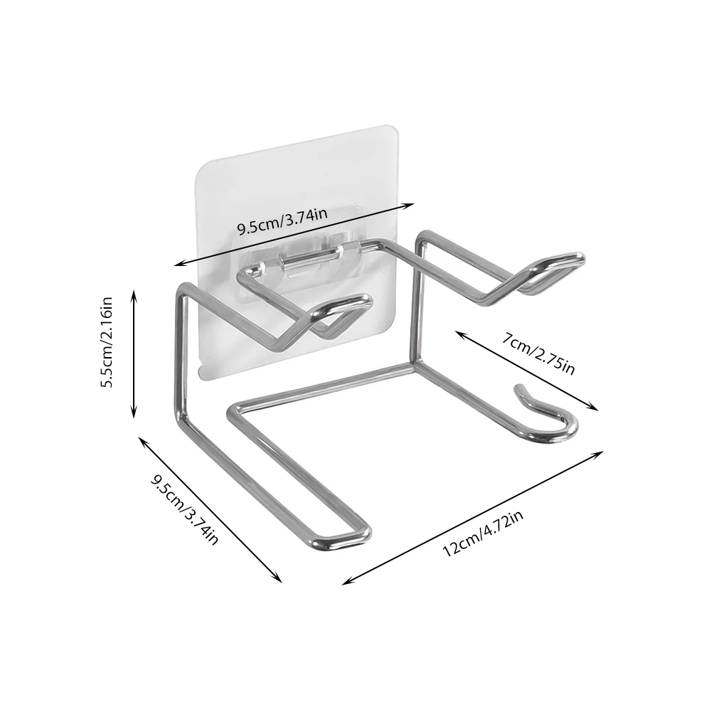 

Bathroom Wall Mounted Hair Dryer Stand Multifunctional PunchFree Metal Storage Rack Barber Salon Styling Straightener Organizer