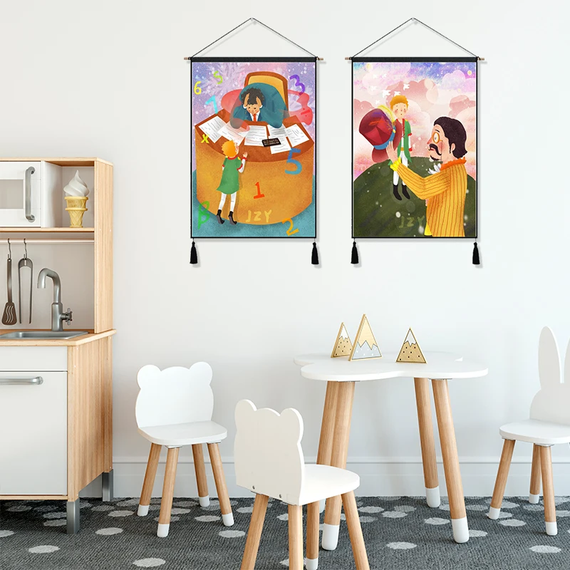 Planet Little Prince мультфильм Le Petit Princes висит ткань хлопок линия картины постеры