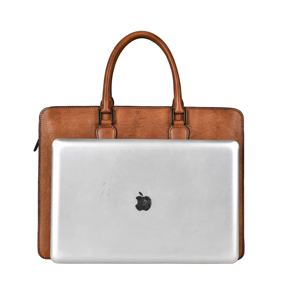 Мужская сумка мессенджер из натуральной кожи коричневого цвета через плечо 15