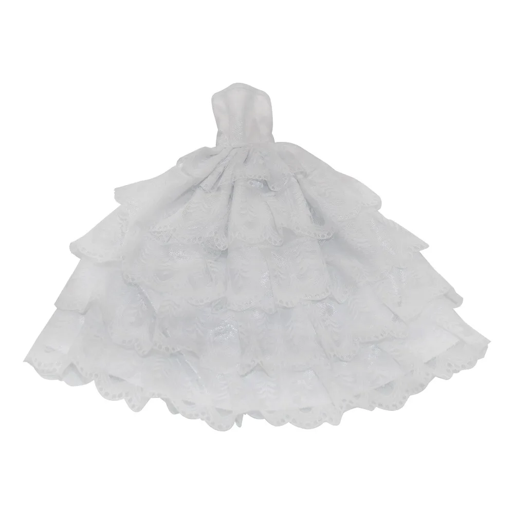 

White Wedding Dress with Veil Outfits for Barbie BJD Doll Clothes Accessories Play House Dressing Up