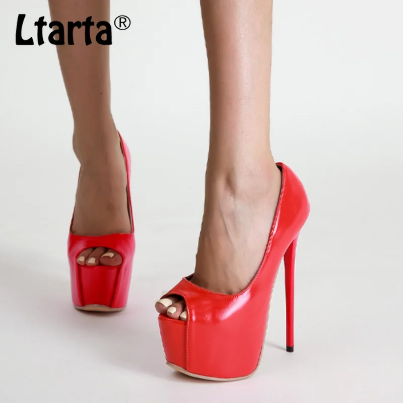 

LTARTA Summer Women's Shoes Sexy Super High Heel Platform Sandals Stiletto Fish Mouth Single Shoes Red Wedding Shoes CWF