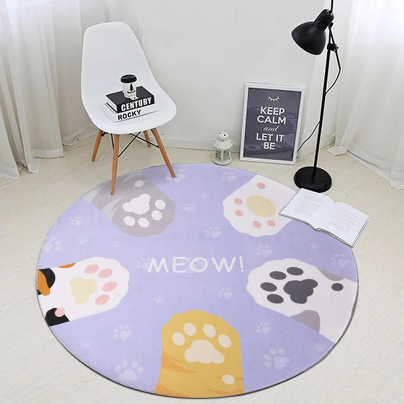 Милый мультяшный коврик современный ковер круглый для гостиной домашний Детский