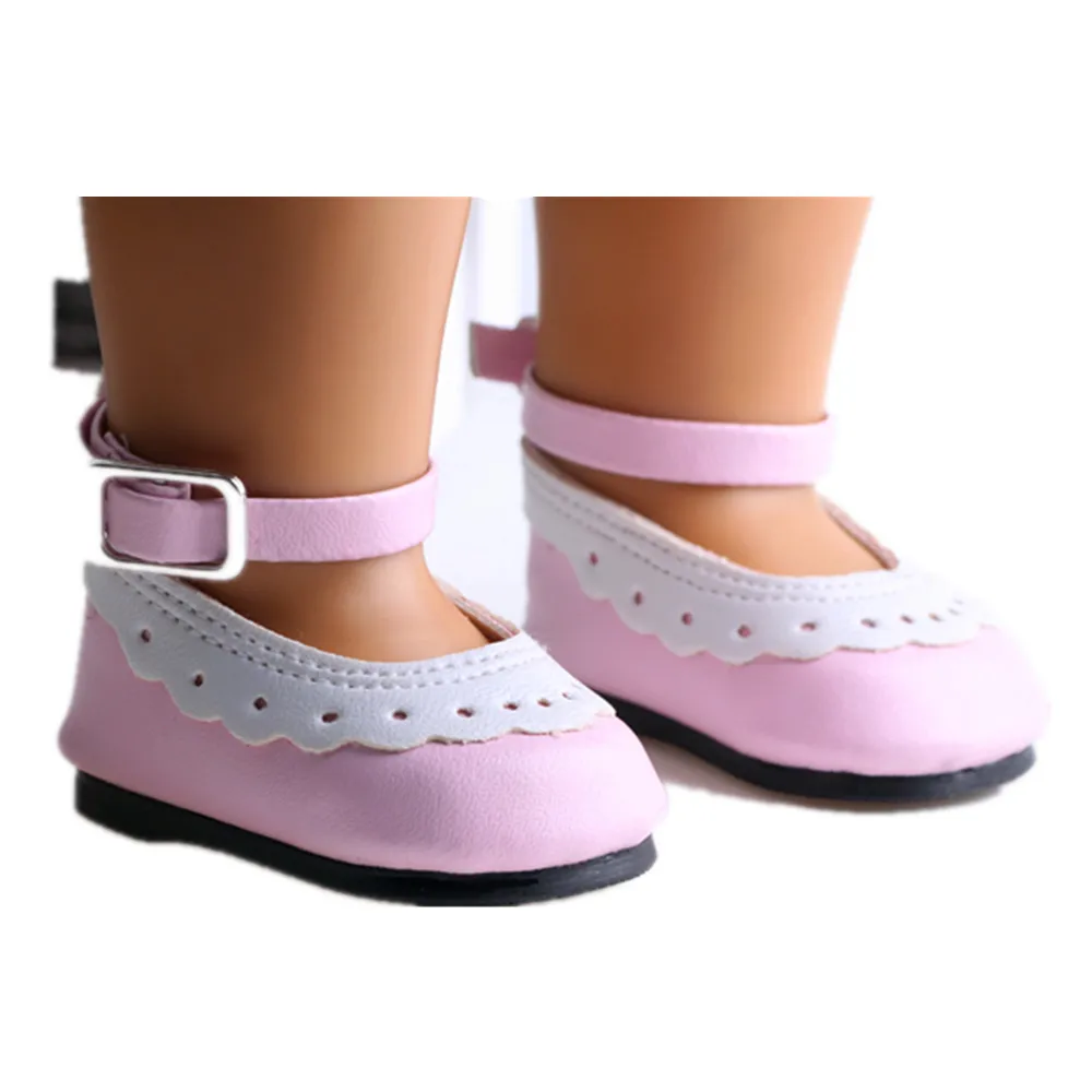 Туфли лодочки на шнуровке с пряжкой для кукольной обуви аксессуары 18 дюймовых