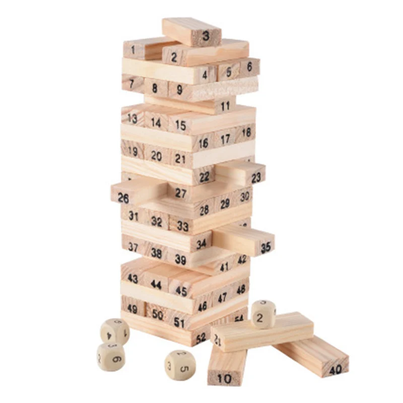 54 шт./компл. строительные блоки для деревянных башен игрушка радуга домино штамп