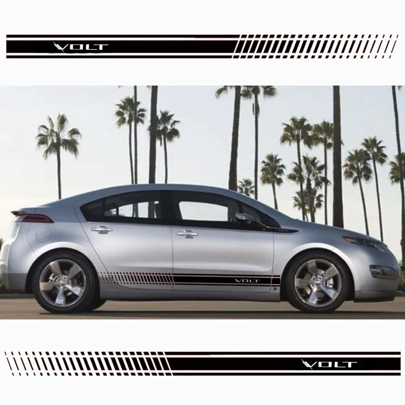 2 шт. стильная наклейка на дверь автомобиля Виниловая тело стикер в полоску для