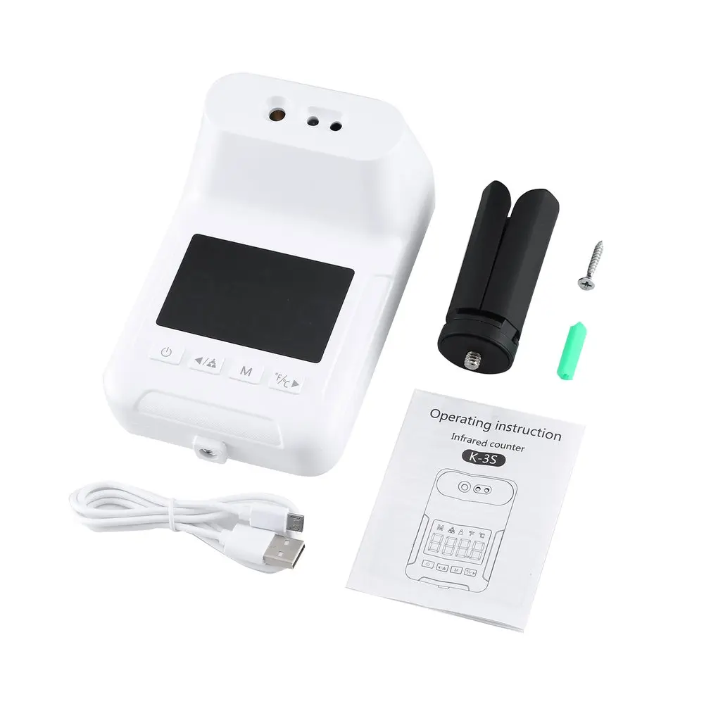 

K-3s Infrared Forehead Temperature Measurement Wall Mounted Non Contact Digital Thermometer Fever Alarm With Bracket