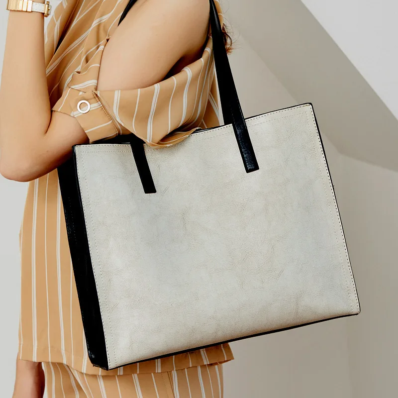

Split leather tote bag Women's leather handbags retro leather shoulder bag GN-SB-ssfgzs