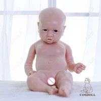 unpainted 57cm 4700g reborn baby dolls full silicone open mouth for children toys toddler solid full body naughty girl