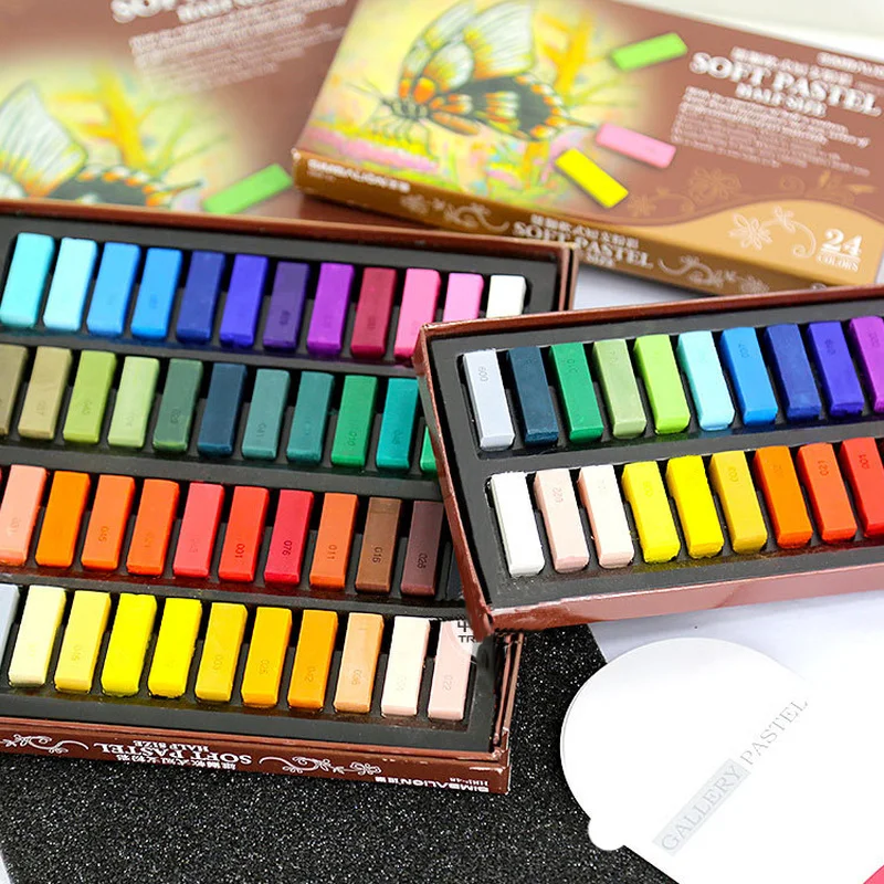Набор из мягкой пудры 24/48 цветов Цветной мел Пастельная глина ручка для рисования