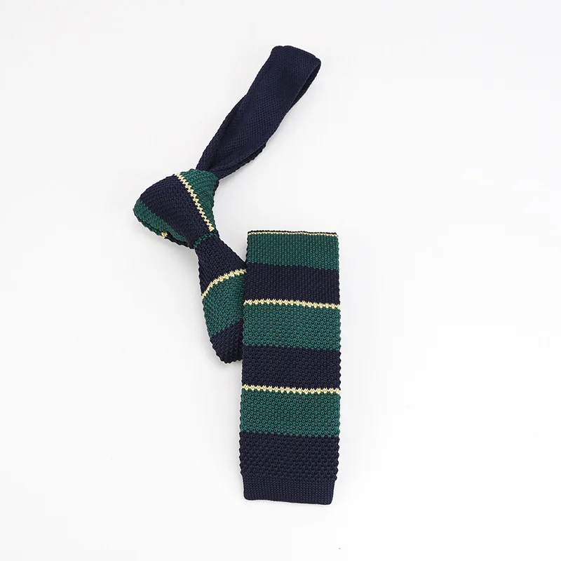 

New 5.5cm Knitted Knit Leisure Triangle Striped Ties Normal Sharp Corner Neck Ties Men Classic Woven Designer Cravat