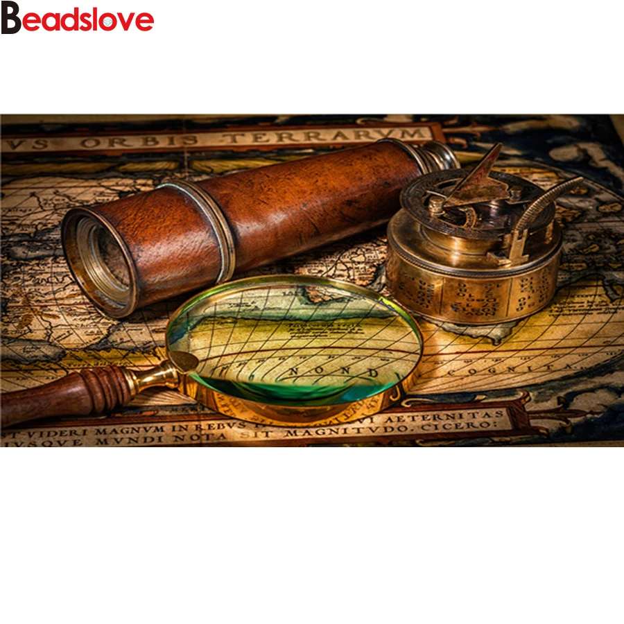 

Алмазная картина 5d "сделай сам", квадратная круглая дрель, винтажная карта мира, морская карта, стразы, алмазная вышивка, мозаичное украшение