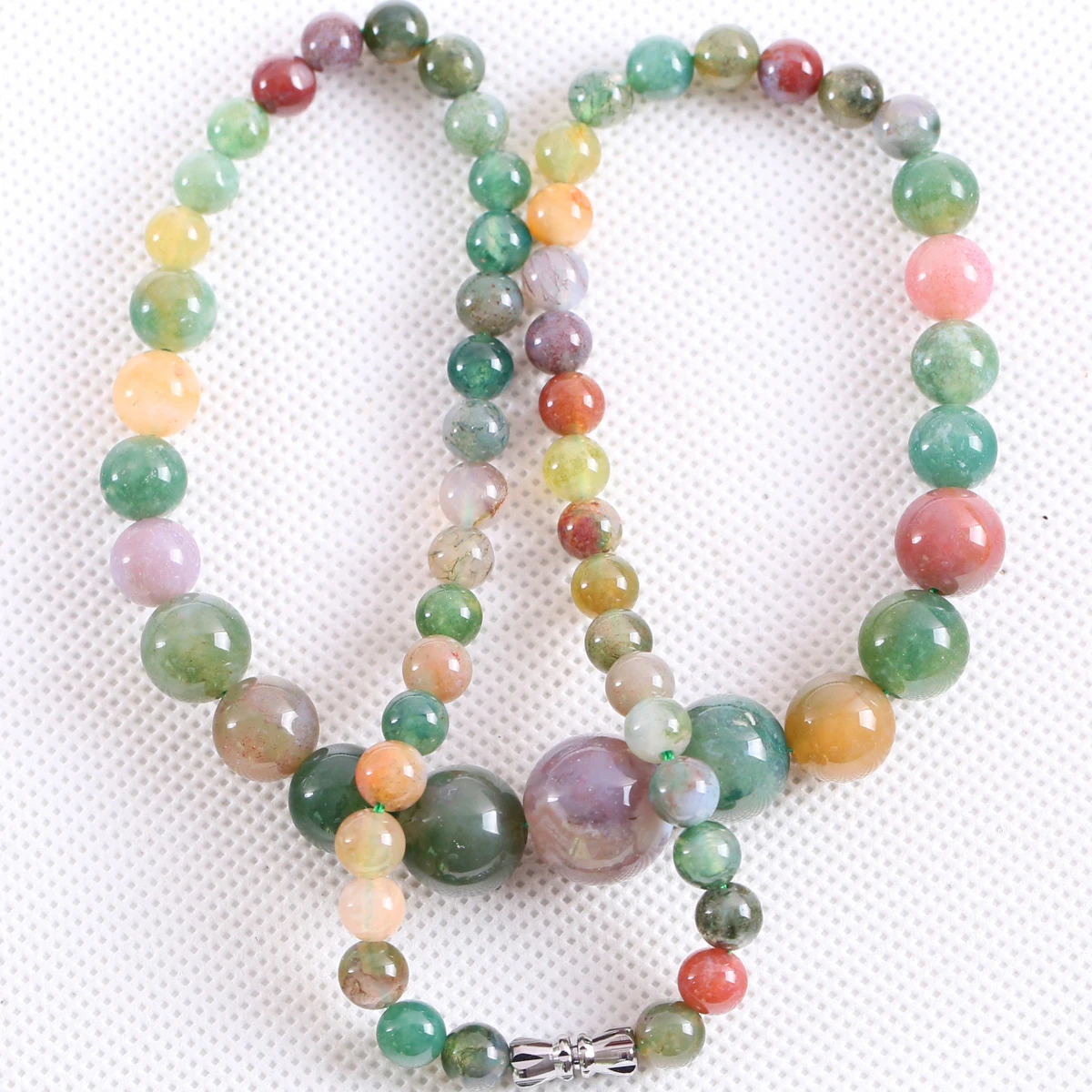 6-14MM Natural Stones Round Beads Multi-color India Onyx Necklace 18" 1Pcs RE094 | Украшения и аксессуары