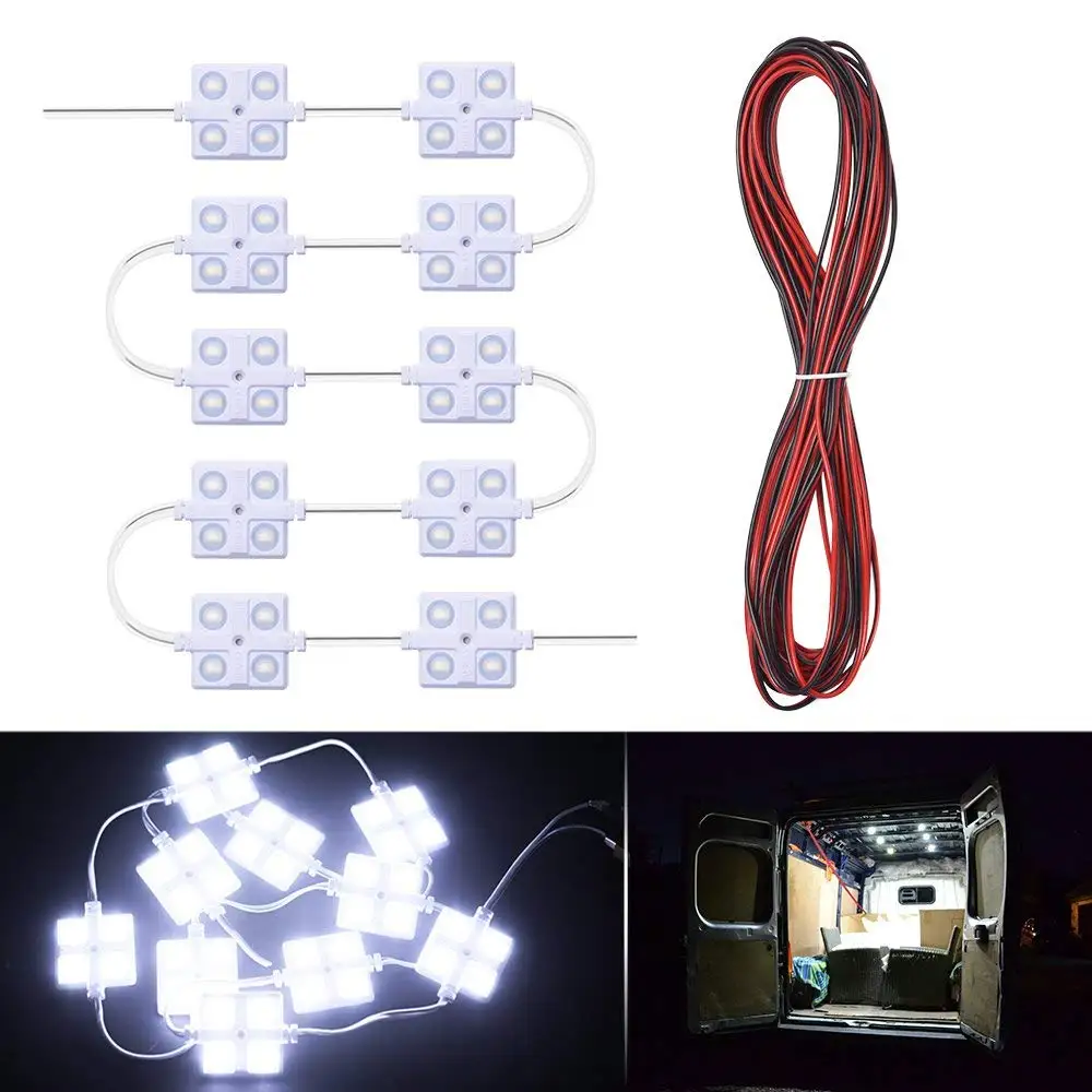 

12V 40 LEDs Van Interior Ceiling Light Kits for Trailers Lorries Sprinter Van Boats RV Truck LED Decorative Light KIt