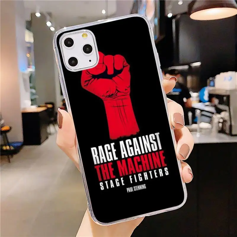 

Rage Against The Machine Phone Case Transparent soft For iphone 5 5s 5c se 6 6s 7 8 11 12 plus mini x xs xr pro max