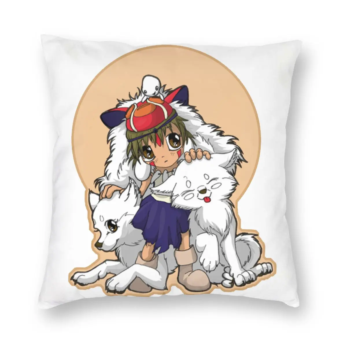 

Princess Mononoke Throw Pillow Cover Polyester Decorative Pillow Ghibli Anime Custom Pillowcase