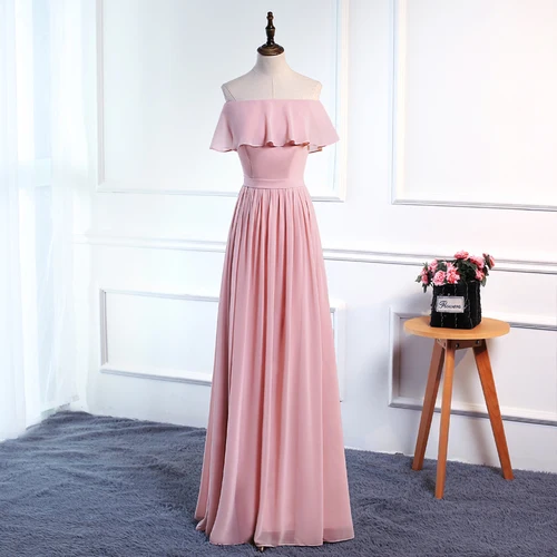 One shoulder Новинка, корейские вечерние платья на одно плечо, платье подружки невесты, розовое платье подружки невесты - Цвет: One shoulder